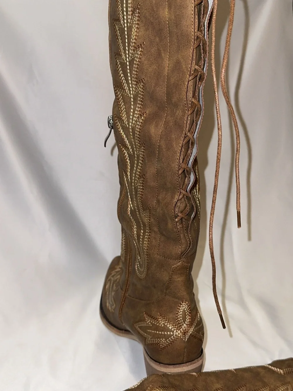 Sexytag Cowgirl Boots Thigh High Wide Calf Embroidered Western Cowboy Boots